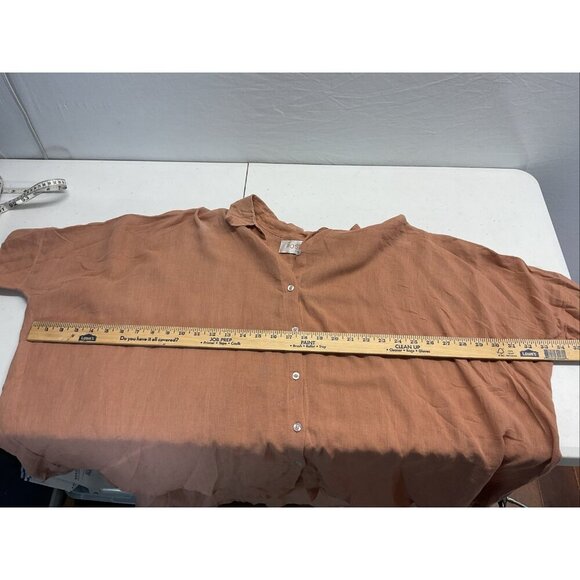 Posse Short sleeve Dolman Shirt Top Tunic Neutral Linen Boxy One Size artsy - Picture 10 of 12